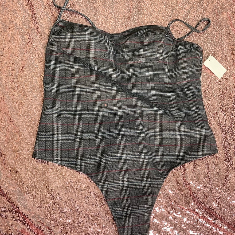 Charlotte Russe Plaid Bodysuit